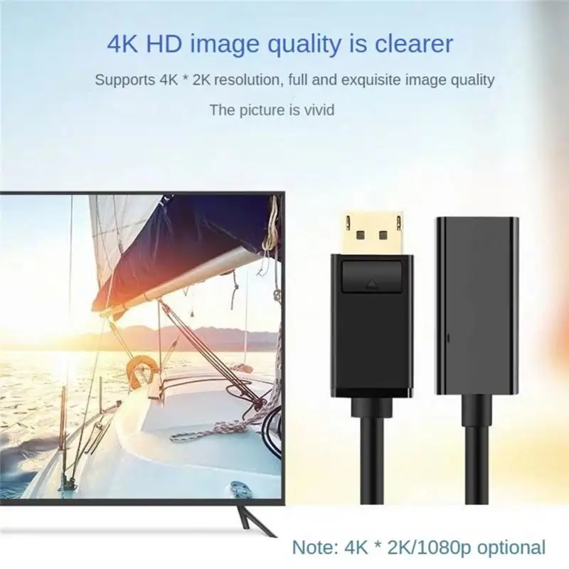 DisplayPort to HDMI-compatible Adapter DP Display Port to Male to Female Cable for Computer Laptop PC Monitor Projector HDTV