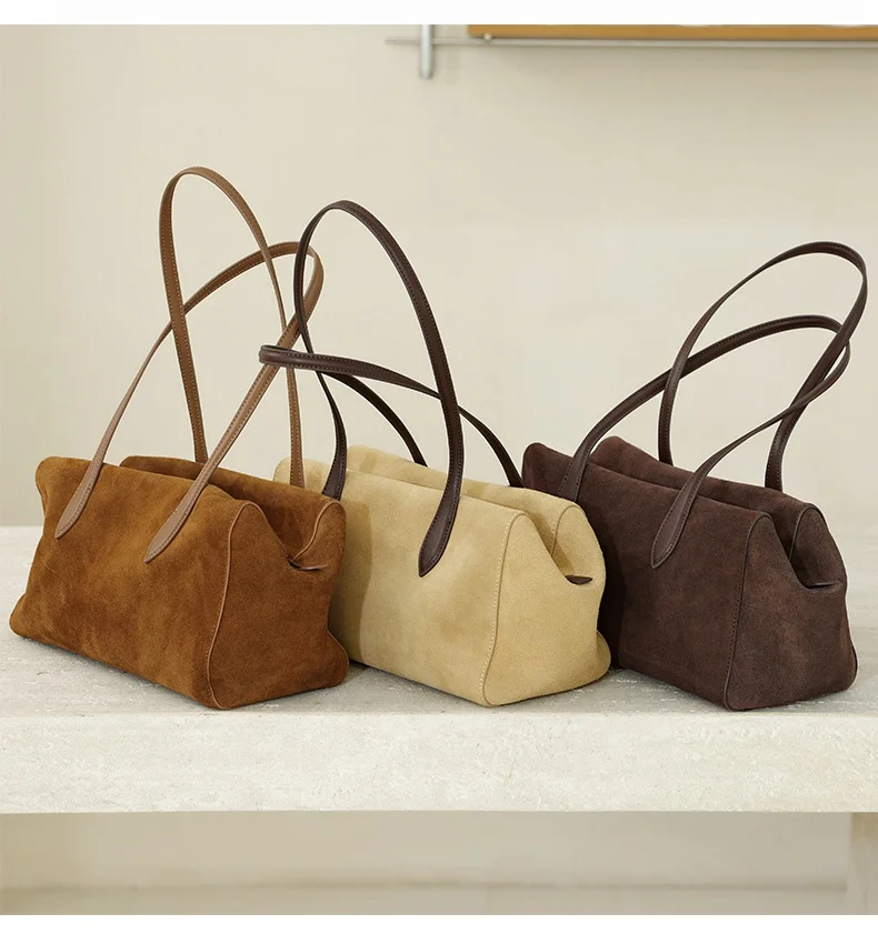 2026-autumn-winter-new-retro-minimalist-baguette-bag-suede-cowhide-dual‑use-women-commuter-handbag