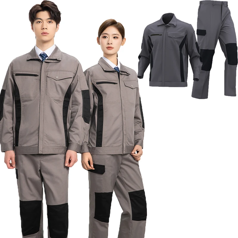 Spring Work Clothing Wear-resistant Uniform Durable Workshop Mechanics Workwear Multi Pocket Electric Cargo Coveralls Durable