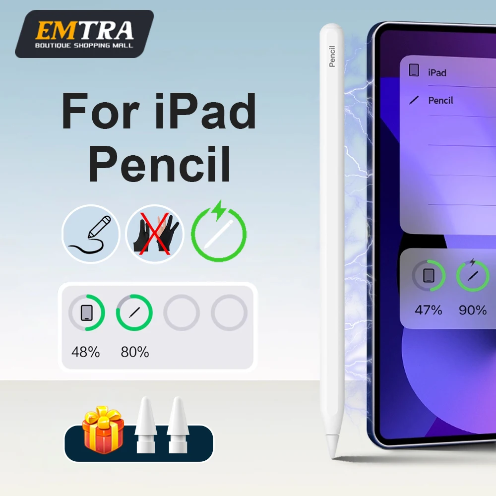 

Для Apple Pencil 2, стилус с магнитной зарядкой и защитой ладони для iPad Air 6 7th Pro 11 12,9 Mini 6, аксессуары для IPad Pencil