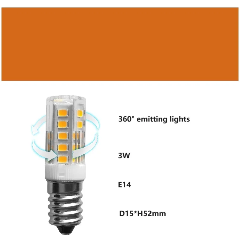 E14 Led Bulb 220V 3W 12V Refrigerator bulb 120V Warm White COB Sewing Machine Lamp E12 LED Fridge Light Bulb