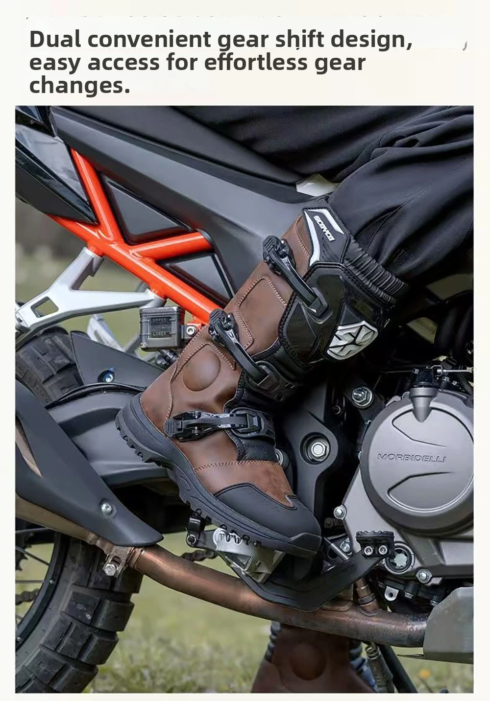 SCOYCO Waterproof Motorcycle Boots, Tall Protective Riding Boots, Impact Protection for Dirt Bike Touring Offroad
