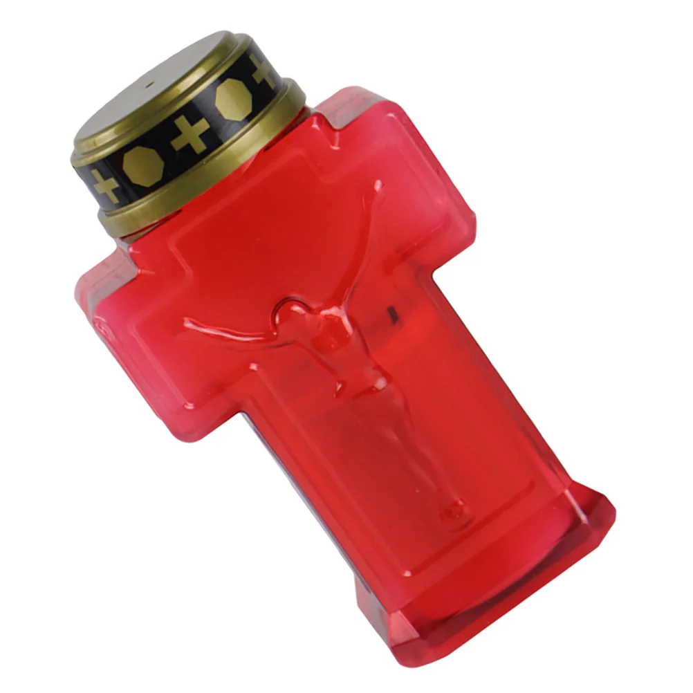 تذكارية Led عديمة اللهب يسوع ضوء أحمر قذيفة حديقة مقبرة ديكور الإضاءة الدينية في الهواء الطلق حصة مصباح عقلي