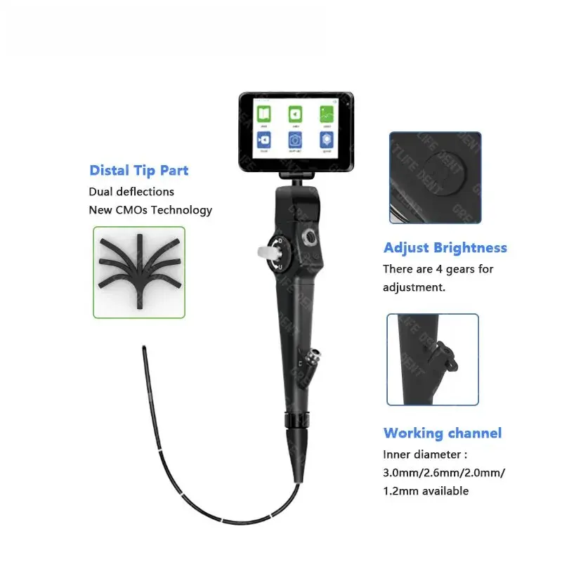 2026 Flexible Video Laryngoscope 4.5 Inch Touchscreen Handheld Flexible Bronchoscope Flexible Video Bronchoscope