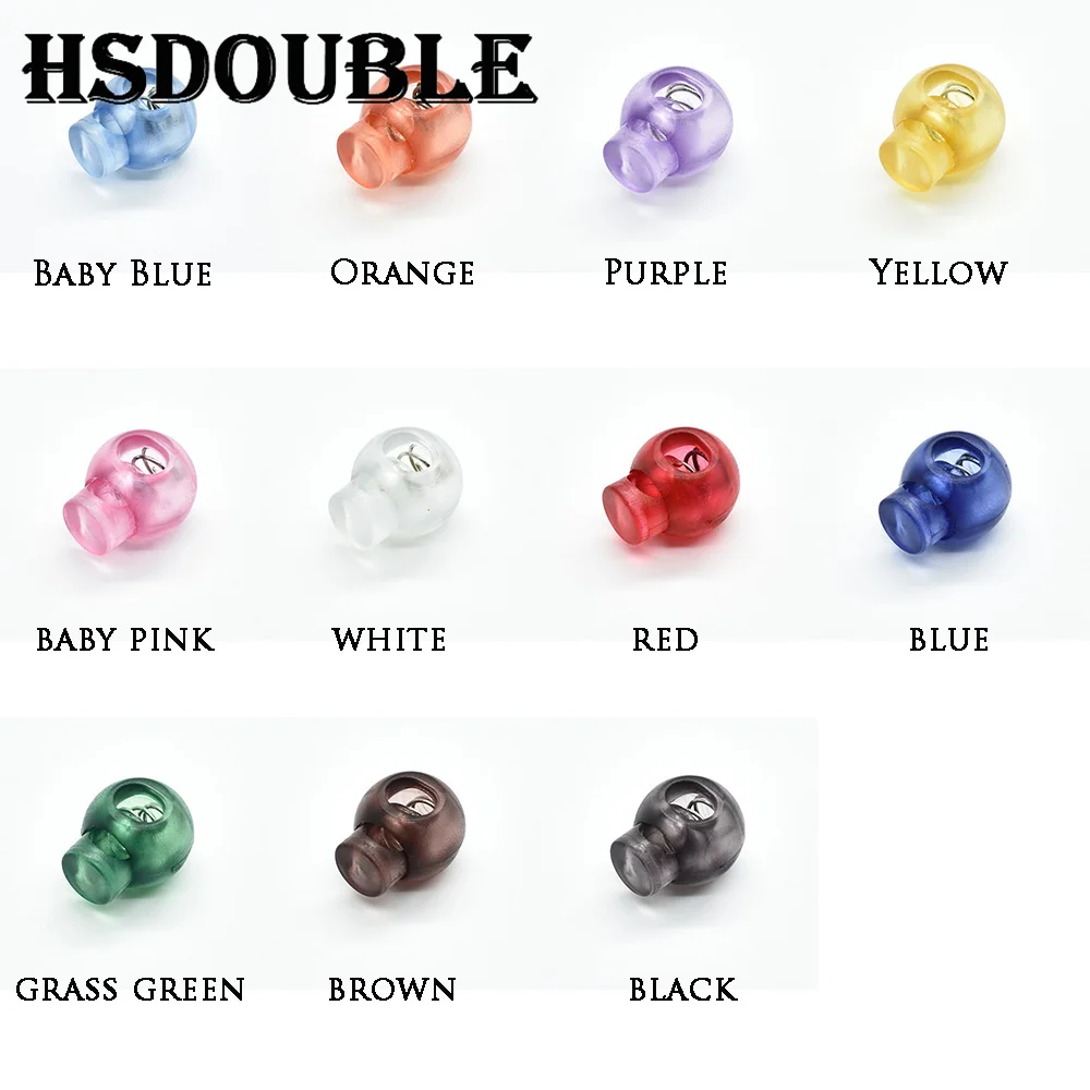 Mixed Colorful Cord Lock Toggle Clip Stopper Plastic Transparent Clear Frost Apparel Sportwear Shoes Lace