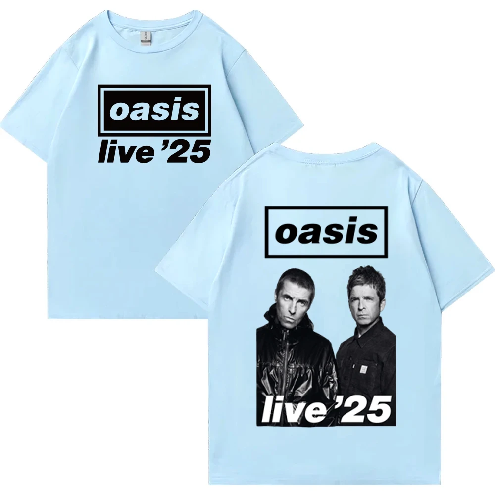 Oasis Live 25 Tour T-Shirts T-Shirt Harajuku Hip Hop Men Women Short Sleeve T Shirt for Fans Gift