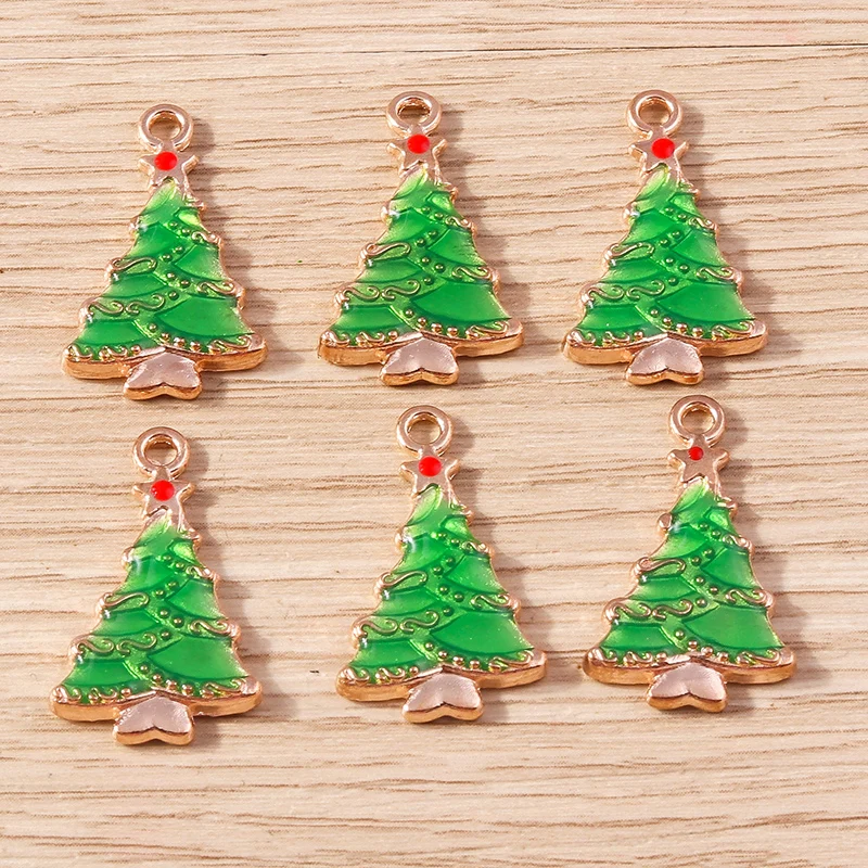 10 teile/los mischen niedlichen Emaille Weihnachts baum Santa Claus Glocken bezaubert Anhänger für Schmuck machen Ohrringe Halsketten DIY Handwerk Geschenk – Detail 5