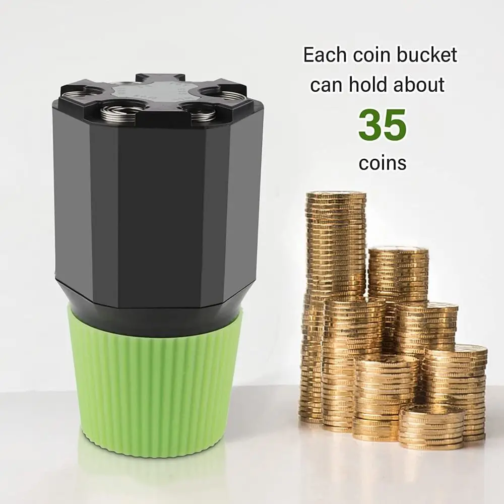 2-Layer Design Car Coin Piggy Bank Large Capacity Cup Shape Money Storage Box Multifunction Coin Storage Holder Loose Change