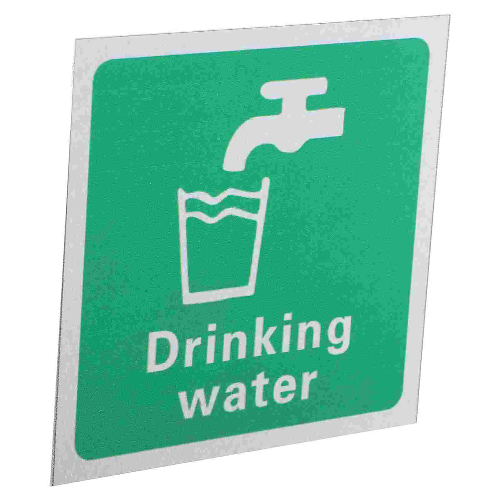 Drinking Water Sign Tap Signs Safety Sink Outdoor for Park Metal Household Tableware Self Adhesive