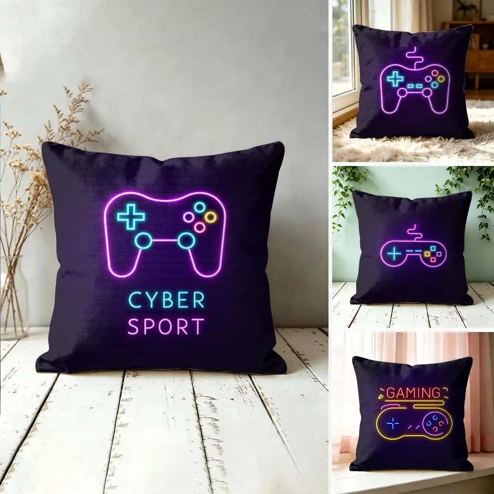 Game Pad Cool Logo Cushion Cover Square Decorative Throw Pillow 40x40cm For Sofa Bedroom Living Room Home Decor