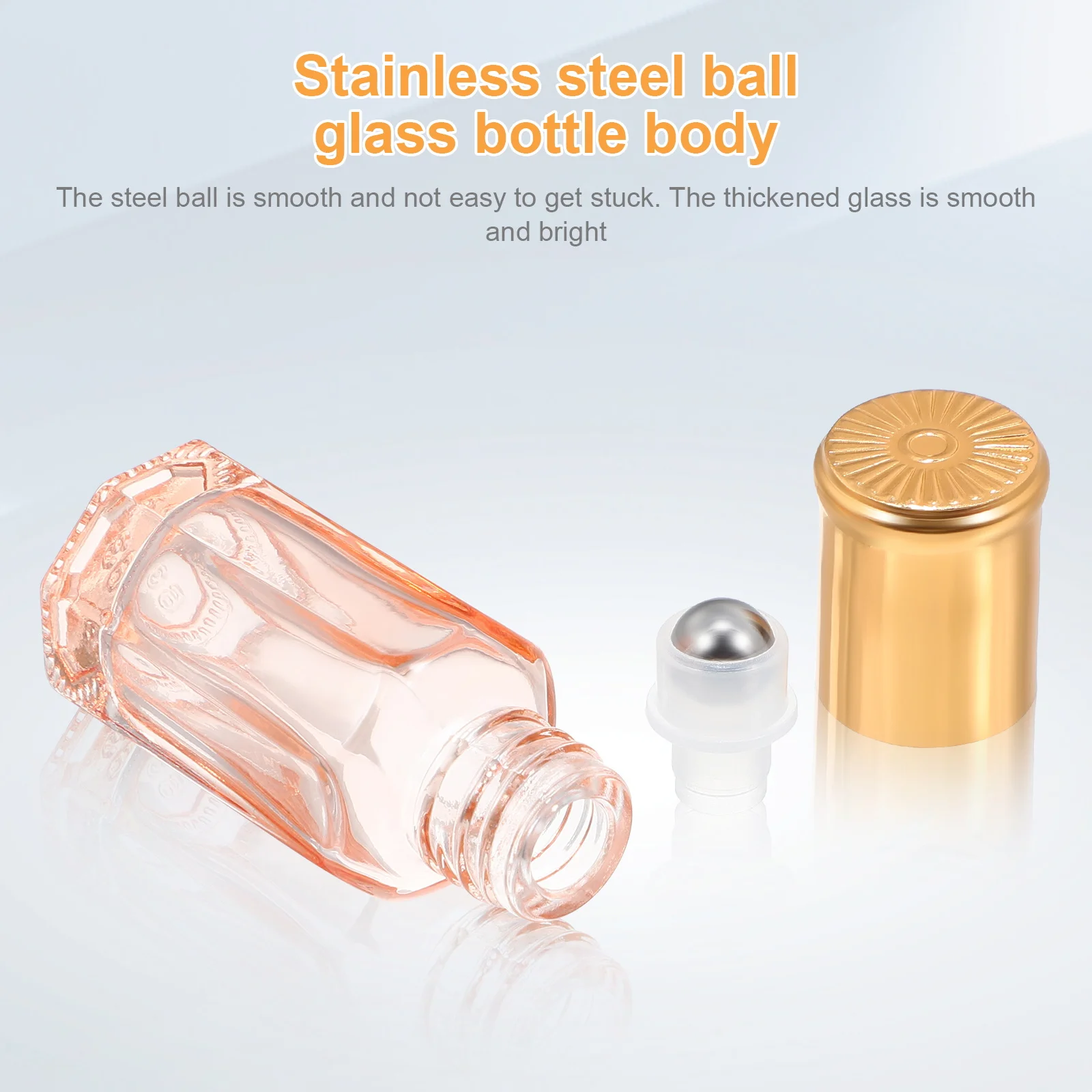 4 قطع من زجاجات العطور ذات الكرة الدوارة الزجاجية الفاخرة، حاويات الزيوت العطرية المتينة بألوان مختلفة، 3 مل لفة على الزجاجات #2