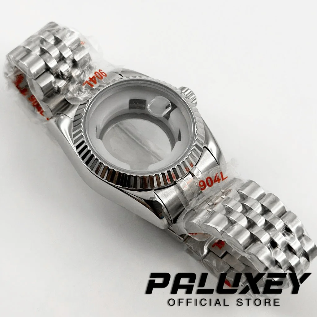 31MM NH05 karbowane zakrzywione szkło szafirowe wodoodporne etui na zegarek ze stali nierdzewnej dla pań kobiety pasują do mechanizmu NH05 NH06