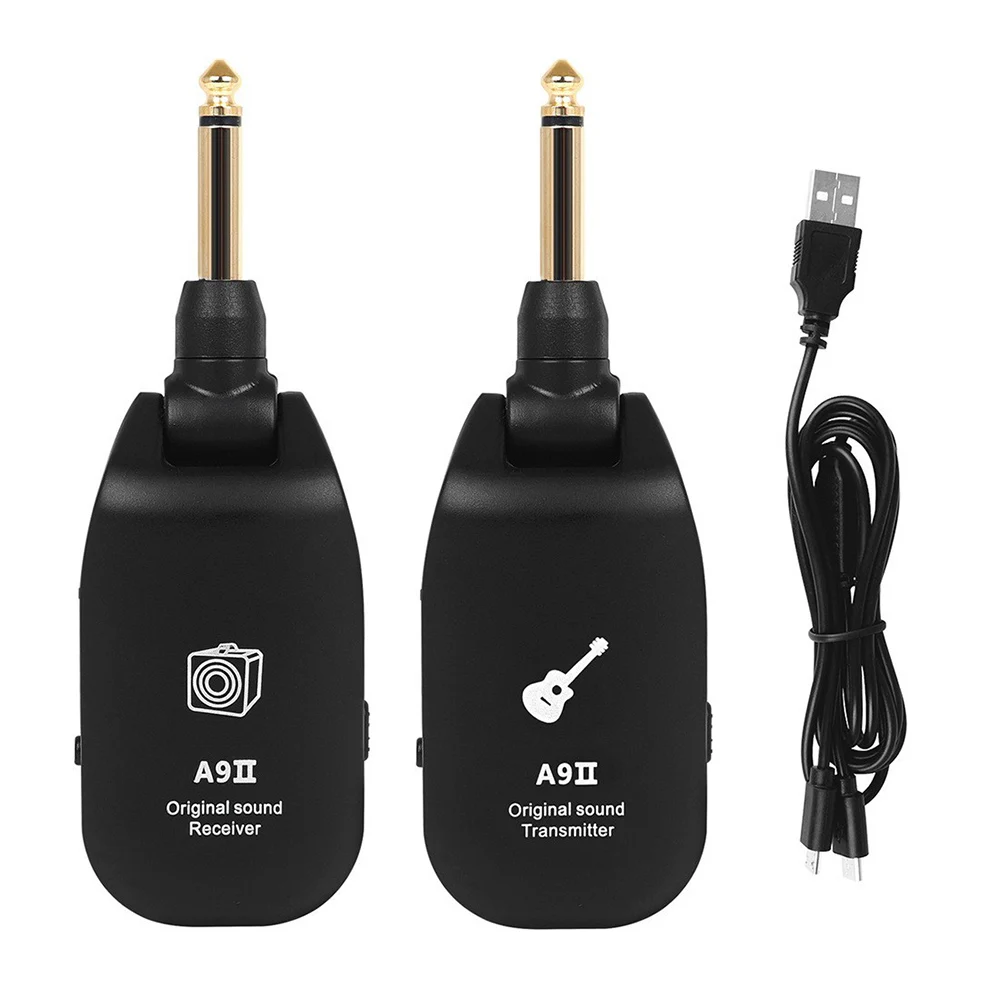 A9 UHF Wireless Guitar Transmitter Receiver A9II Wireless Guitar System 4 Channels for Electric Guitar Bass Wireless Adapter