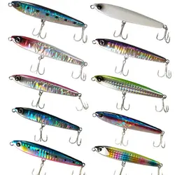 LUTAC Laser Skin Sinking Pencil Bait 85mm 25g Hard Lure Pencil Metal Jig Spoon Fishing Bait Trout Bass Fishing Accessories Pesca