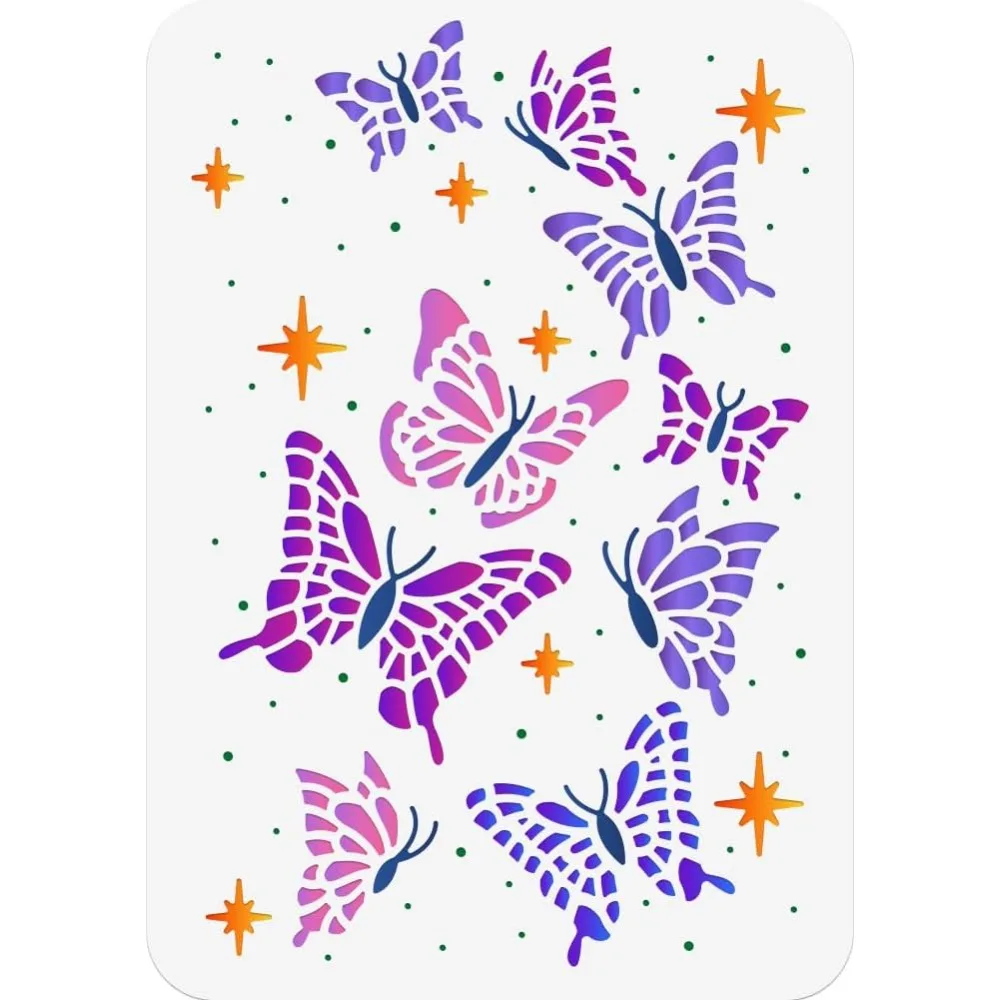 1pcs Butterfly Painting Stencil 11.69x8.27 Inch Reusable DIY Art and Craft Stencils Hollow Out Drawing Painting Template