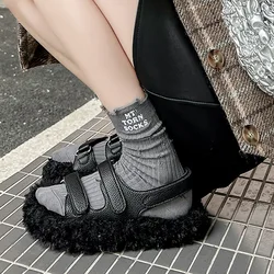 Punk donna strappato calze a tubo medio gotico inverno ricamo lettera mendicanti calzini di cotone Y2k donne Harajuku accessori di abbigliamento