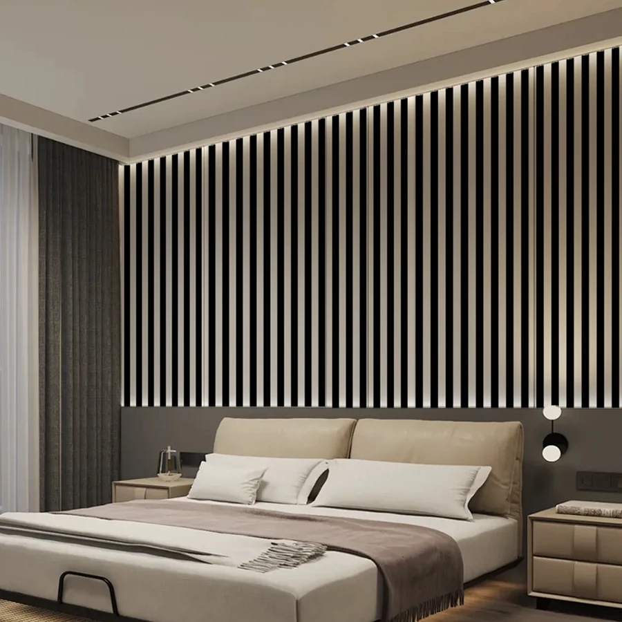 Black and White Striped Waterproof Self-Adhesive Wallpaper Removable Living Room, Kitchen, Bedroom, Dormitory Simple Wall Decoration Wallpaper