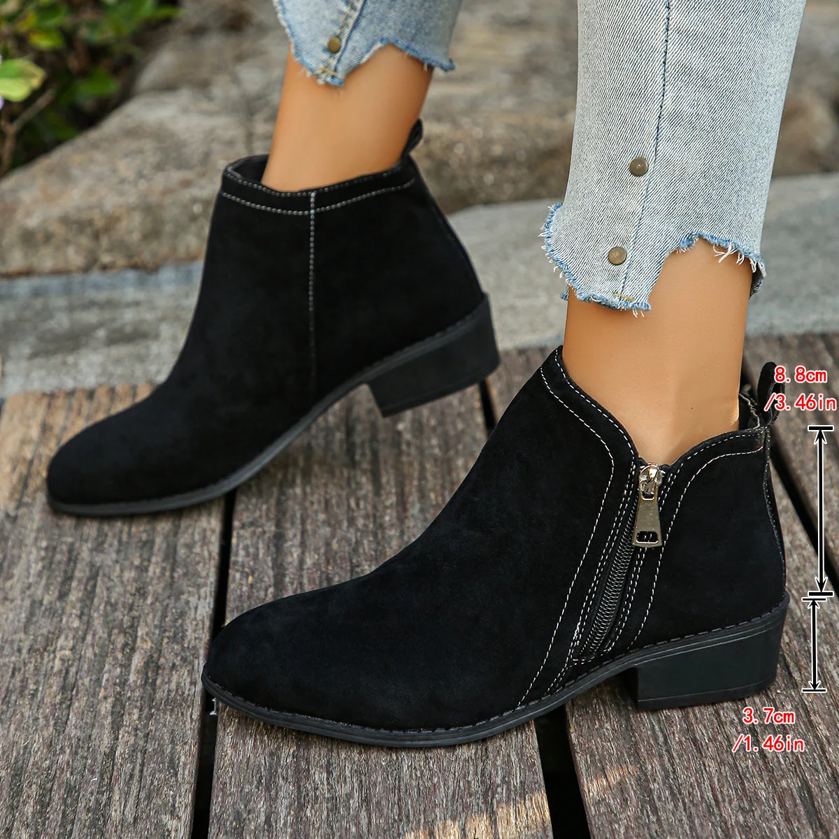 

Shoes for Women Autumn Spring Women Pointed Toe Plus Size 36-43 Comfortable Non-slip Ankle Boots Casual Women Footwear