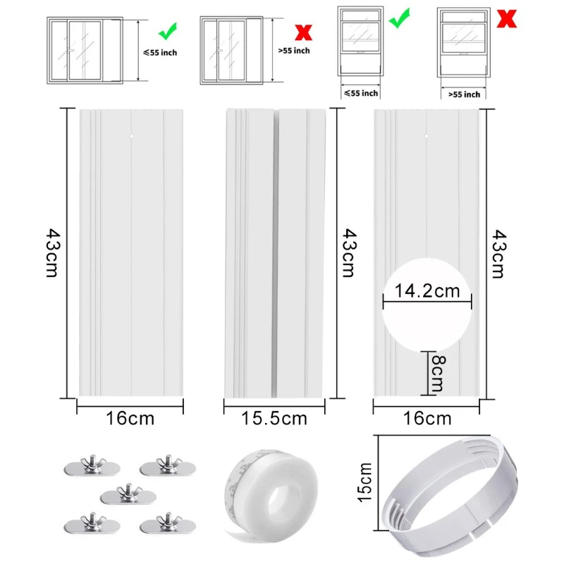 Retractable window sealing windshield, round interface set accessories