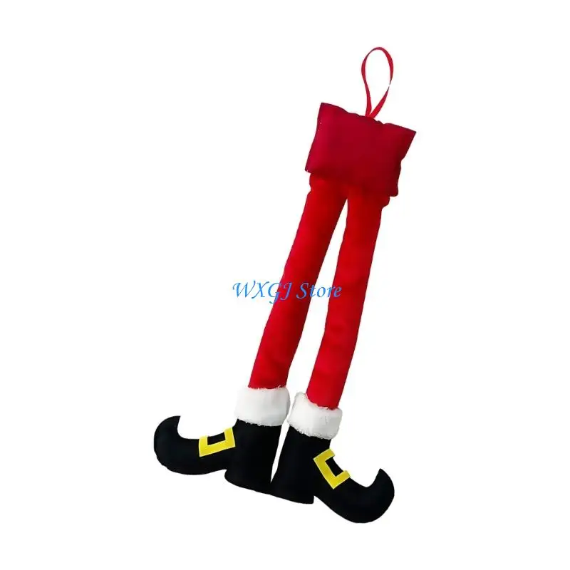 

37JE Christmas Elf Santa Legs Decoration Christmas Tree Party Pendant Accessories Trunk Decoration for Most Car Auto Ornament