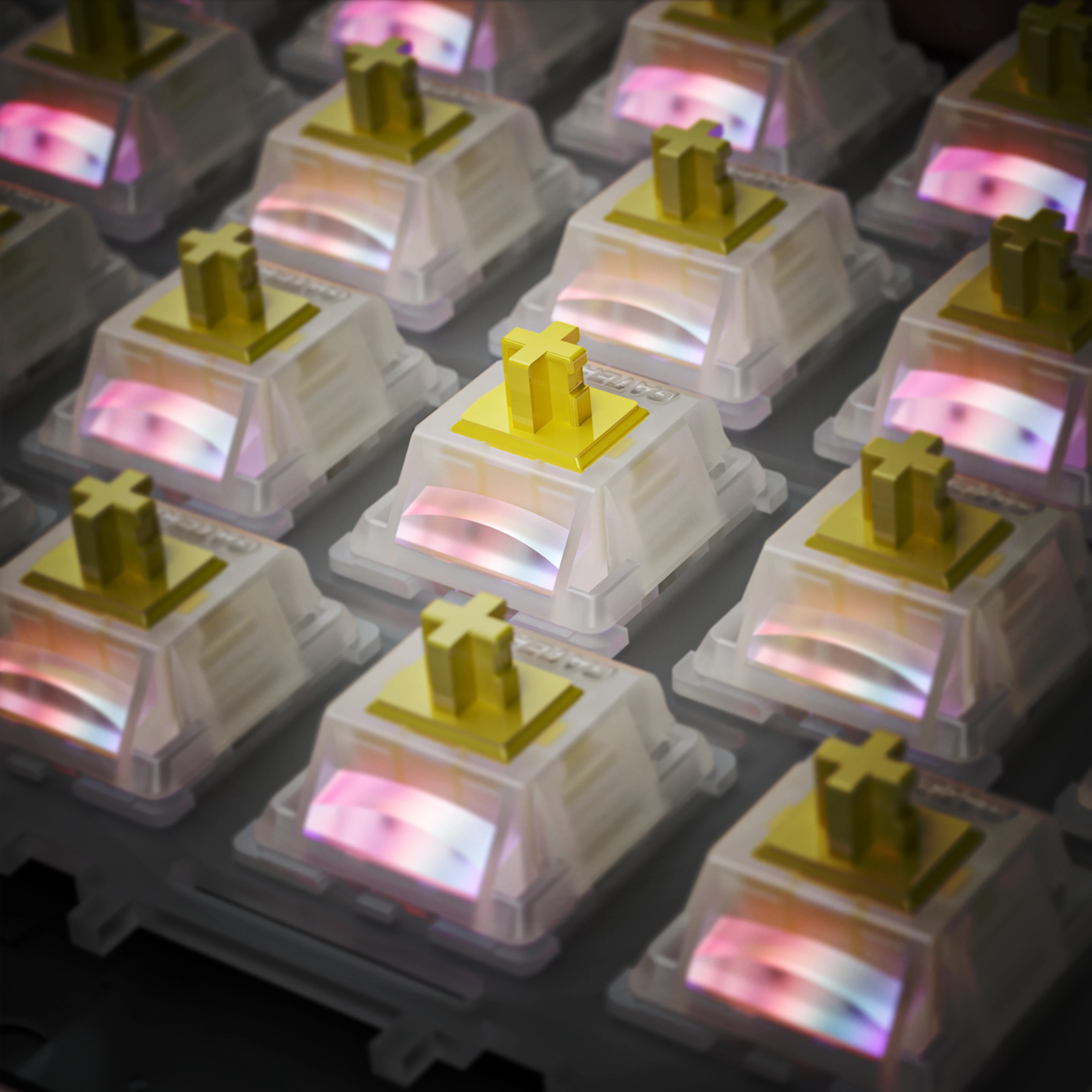 Przełączniki Gateron Milky Yellow Pro V3 do klawiatur mechanicznych MX, 5-pinowe, liniowe/przeciwsmarowane przełączniki 50gf