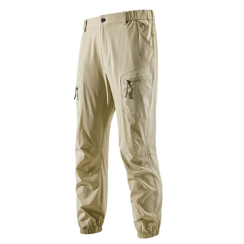 새로운 남성 카고 바지 봄 가을 패션 느슨한 컴포트 솔리드 캐주얼 바지 야외 여러 포켓 통기성 스웨트 바지 남성