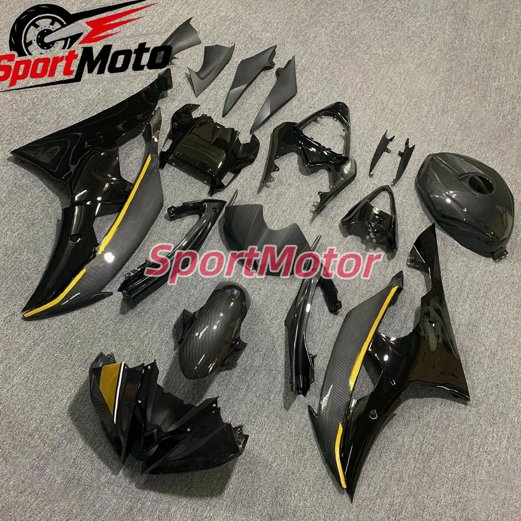 Gloss Finish Racing Spec Fairing Set YZFR6 Front Fender Upper Mid Rear Panel Tail Inner Wings Panel Belly Pan Under Fit For Yama