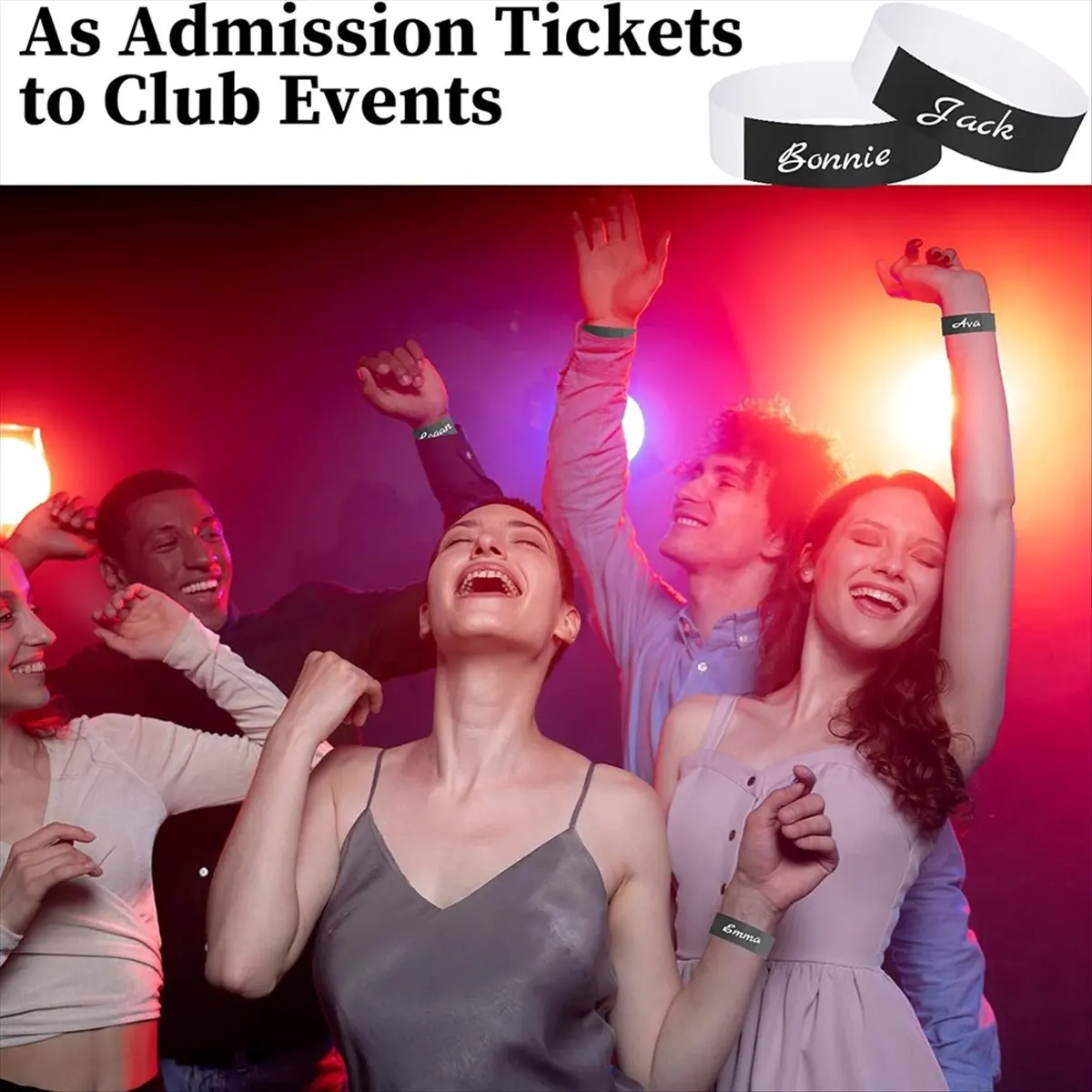 Latest ABBQ-Arm Bands for Events,200Pcs Waterproof Party Wrist Bands Self-Adhesive Event Wristband for Party Events Clubs Concer