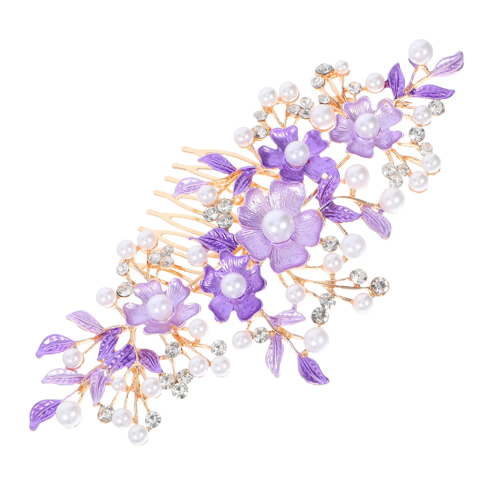 

Comb Bridal Hair Accessories Wedding Bridesmaid Purple Autumn Women Floral Hairpiece Durability Comfort Lightweight