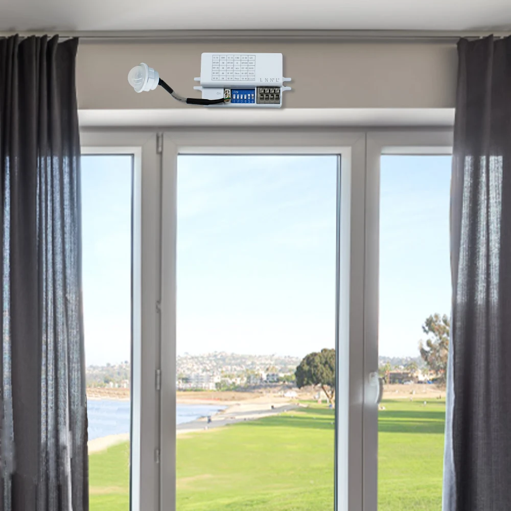 AC 90-265V 5.8G Auto Microwave Motion Sensor  1200W Radar Delay Sensing Range Light Intensity Adjust Auto Body Motion Detector