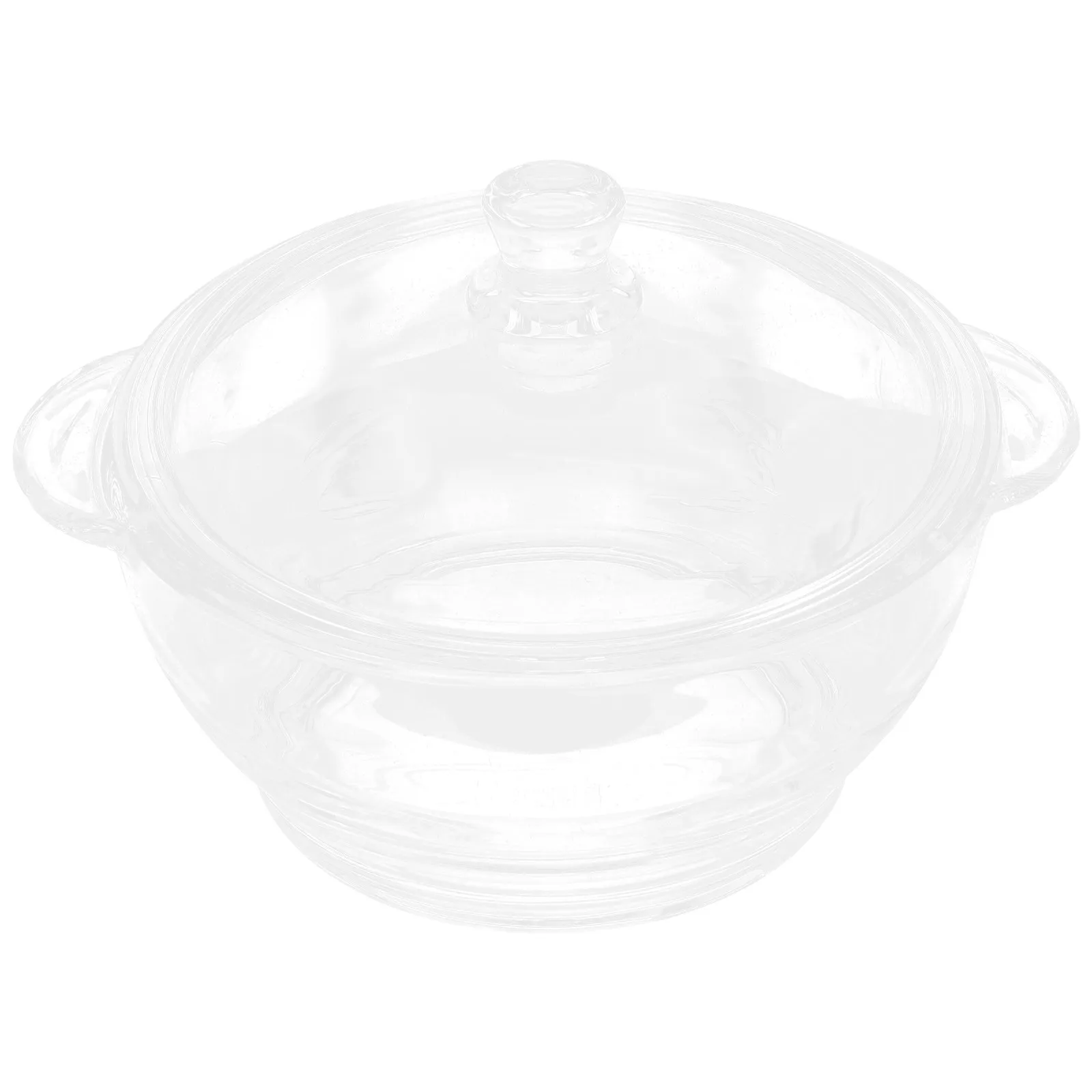 

2.5L Transparent Glass Stew Pot with Cover Ergonomic Handles Multi Functional Kitchen Stew Pot for Pasta Milk Stewing Heat