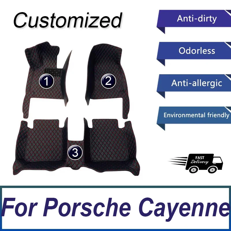 Custom Car Floor Mat For Porsche Cayenne 718 Macan 2006 2008 2012 2016 2017 2018 2019 2020 2021 2024 Auto Interior Accessories