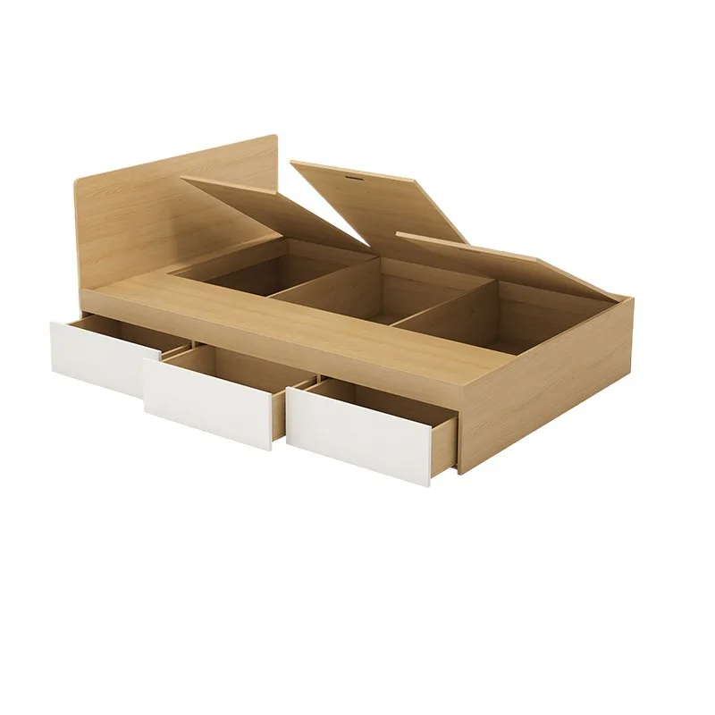 Tatami storage bed small room space saving tatami double new product modern simple solid wood bed frame high box