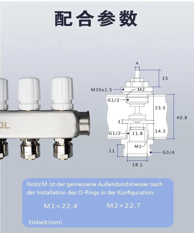 Insert de vanne pour épandeur de chauffage au sol, distributeur de circuit de chauffage, structure de séparateur d\'eau, vanne à ressort automatique,