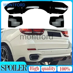 X5 F15 M Sport ABS Gloss Black Rear Lip Diffuser Spoiler Side Splitte for BMW F15 M-Tech Bumper 2014 2015 2016 2017