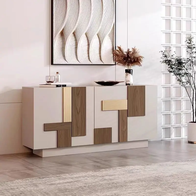 خزانة جانبية حديثة وبسيطة إيطالية خفيفة فاخرة لغرفة المعيشة تخزين جدار المنزل خزانة مدخل مصممة إسكندنافية خزانة شاي