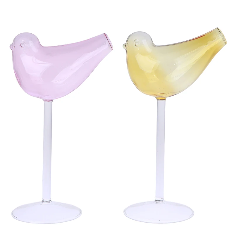 1Pc Bird Cocktail Cup Bird Cup Transparent Bird-shaped Cocktail Cup Lead-Free Elevated Wine Glass Bird-shaped Glass BarDrinkware