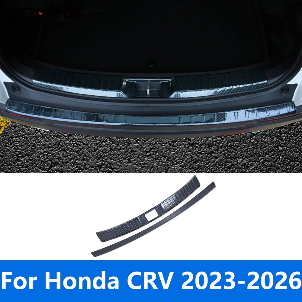 

For Honda CR-V CRV 2023-2025 2026 Inner Outer Rear Trunk Door Sill Tailgate Bumper Foot Plate Scuff Guard Plate Car Accessories