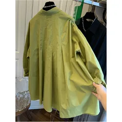 SuperAen Spring Summer 2023 New Retro Japanese Turn Down Collar Shirt Women Loose Long-sleeved Shirt Women