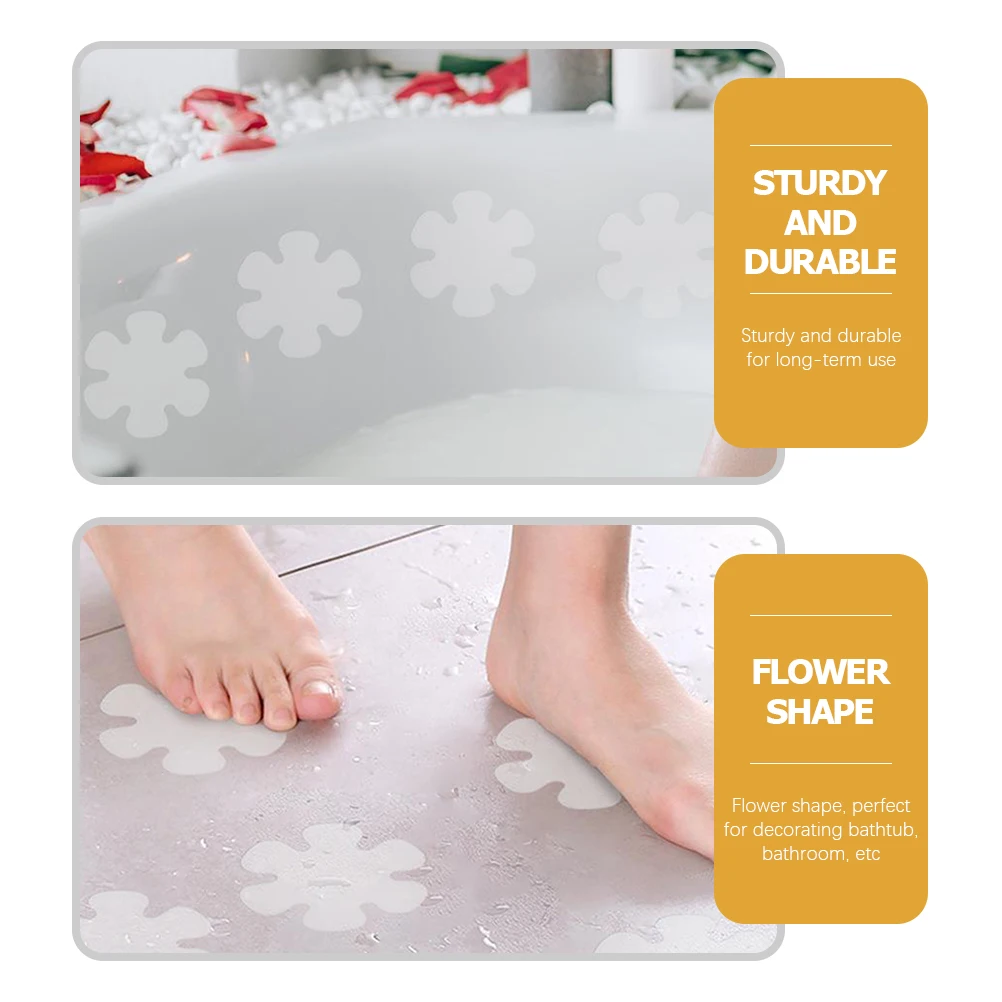 

12pcs Non-Slip Bathtub Stickers Waterproof Decorative Decals For Bathroom Glass Tile Wear-Resistant Adhesive Floor Stickers