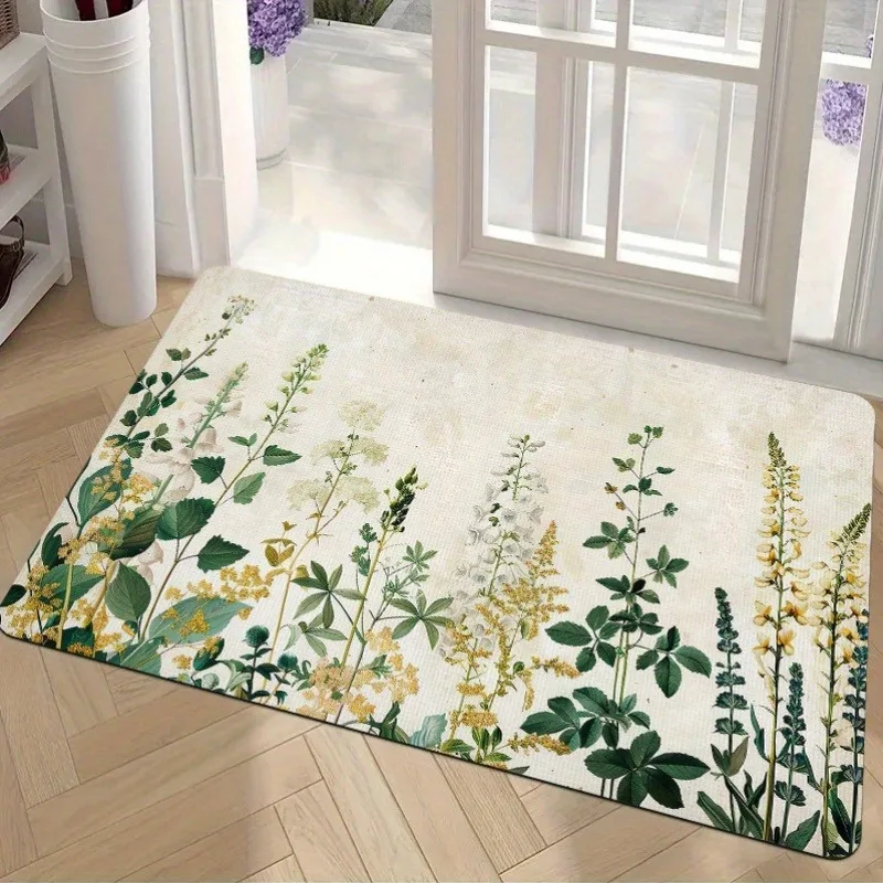 

1PC Wildflowers pattern Door Mats Kitchen Rugs Non-Slip Pop arts Living room Rugs Bath Mat Carpet for Home Sink Laundry Decor