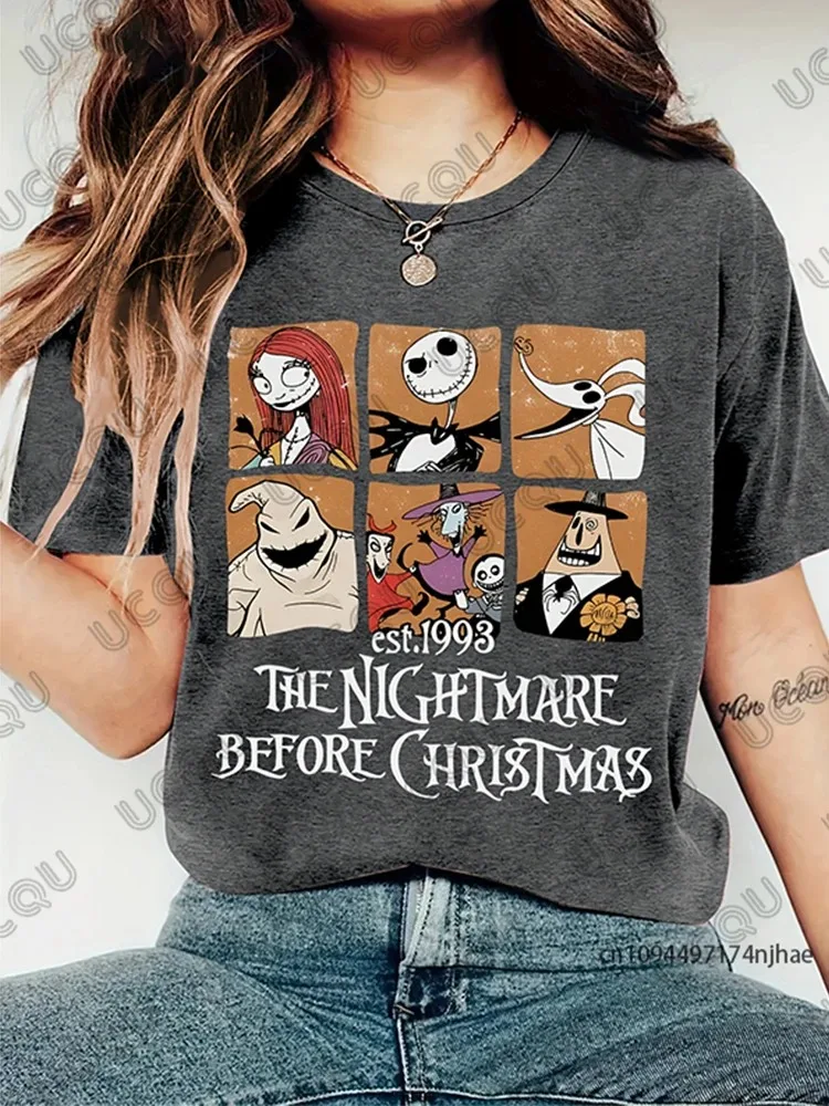 

Halloween Disney Nightmare Sally Jack T Shirt Multiple Sizes 2D Print Sally Jack Theme Polyester Summer Couple Daily Wear Cozy