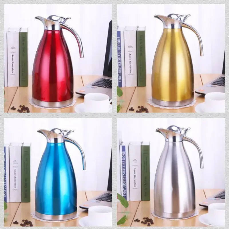 

Double Layer Stainless Steel Thermos Bottle 2L Large Home Bar Thermal Flask Kettle Tea Coffee Hot Water Jug Insulation Pot