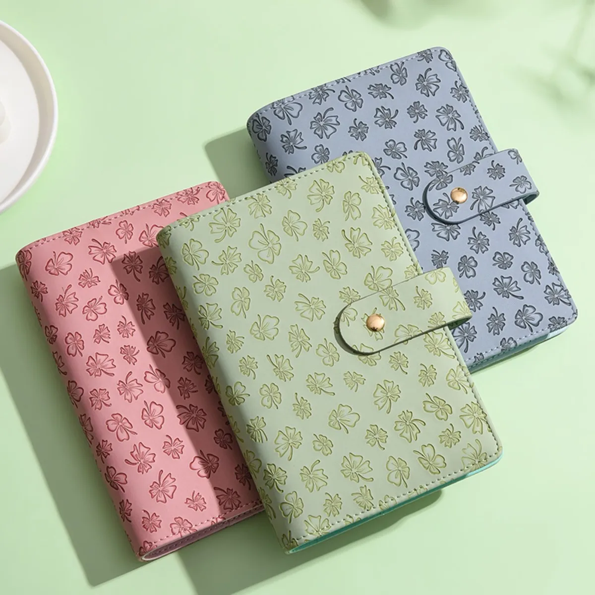A6 PU-Leder-Ordner, preisgünstiges Notizbuch mit 6 Ringen, stilvolles Design, persönlicher Notizbuch-Ordner, kann zur Aufbewahrung von Bargeld und Budgets verwendet werden – Detail 5