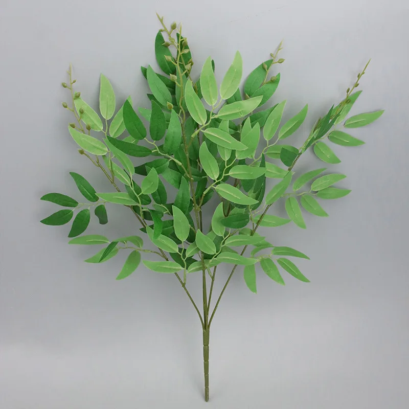High-End Aartificial Willow Flower Bouquet, Silk False Leaves, DIY Home Decoration, Christmas, Wedding, Jungle Party - Image 6