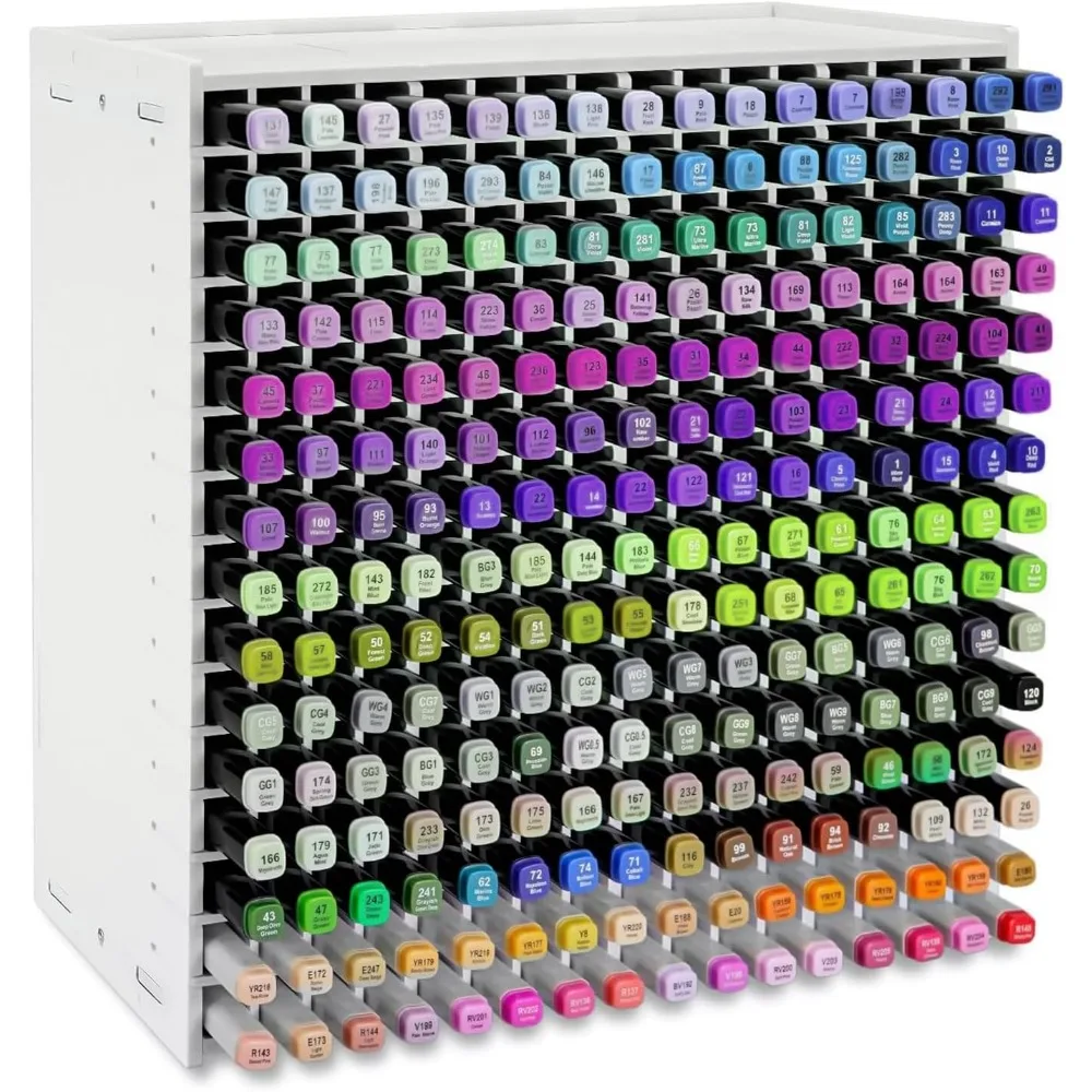 Marker Organizer with 240 Slots Adjustable Divider Storage Rack for Pens Colored Pencils Art Brushes Desk Organizer