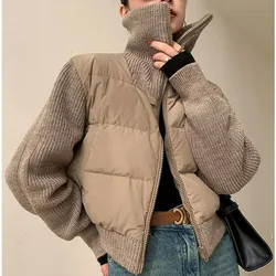 Knitted Turtleneck Panels Cotton Womenswear Spring 2023 New Versatile Temperament Chic Cropped Stylish Jacket Coat