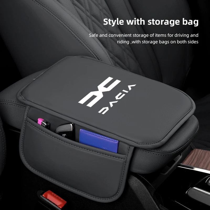 Acessórios para Interior de Carro: Almofada de Aumento de Altura para Apoio de Braço, Bolsa de Armazenamento e Capa Protetora para Console Central para Novo Dacia Duster Logan