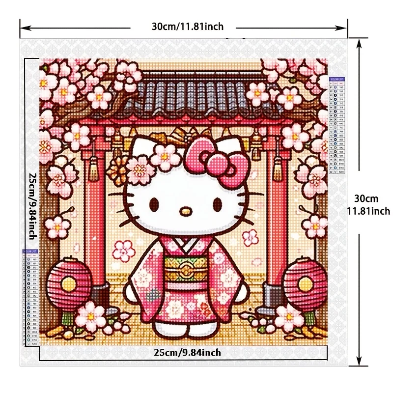 1pc Sanrio Hello Kitty 5D Diamond Painting Kit Round Anime Canvas Frameless Full Drill Mosaic Art DIY Handcraft for Wall Decor