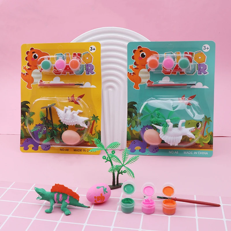 Children's Puzzle Toys Handmade DIY Graffiti Small Dinosaur Toys Creative Fun Dinosaur Dinosaur Egg Coloring Painting Toys